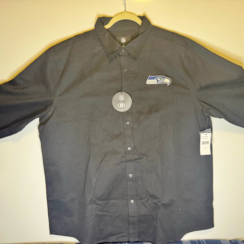 Men NFL x Darius Rucker Fanatics Black Seattle Seahawks Twill Long Sleeve Shirt